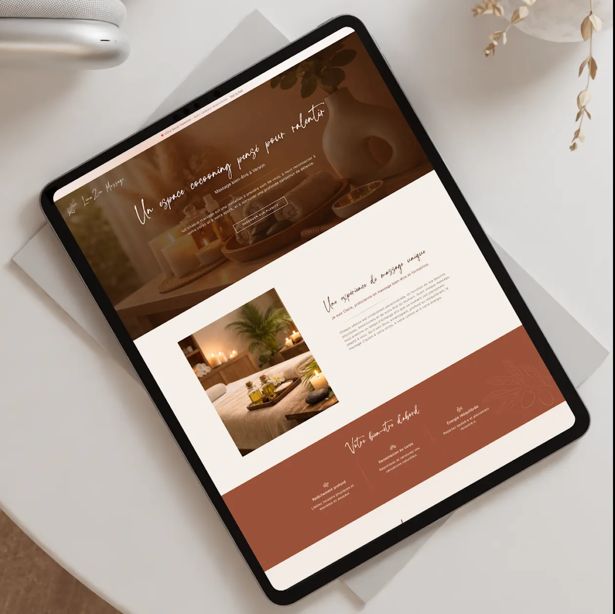 Aperçu de la landing page LenaZen Massage